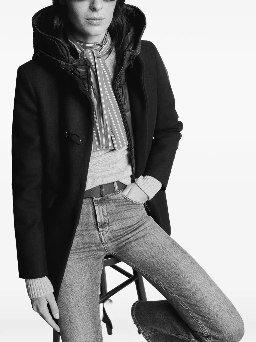Fay toggle-fastening hooded coat Zwart