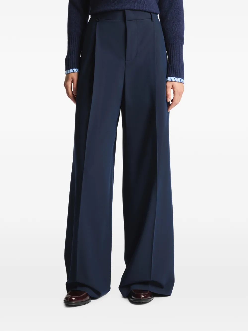 Fay Plooibroek met wijde pijpen Blauw