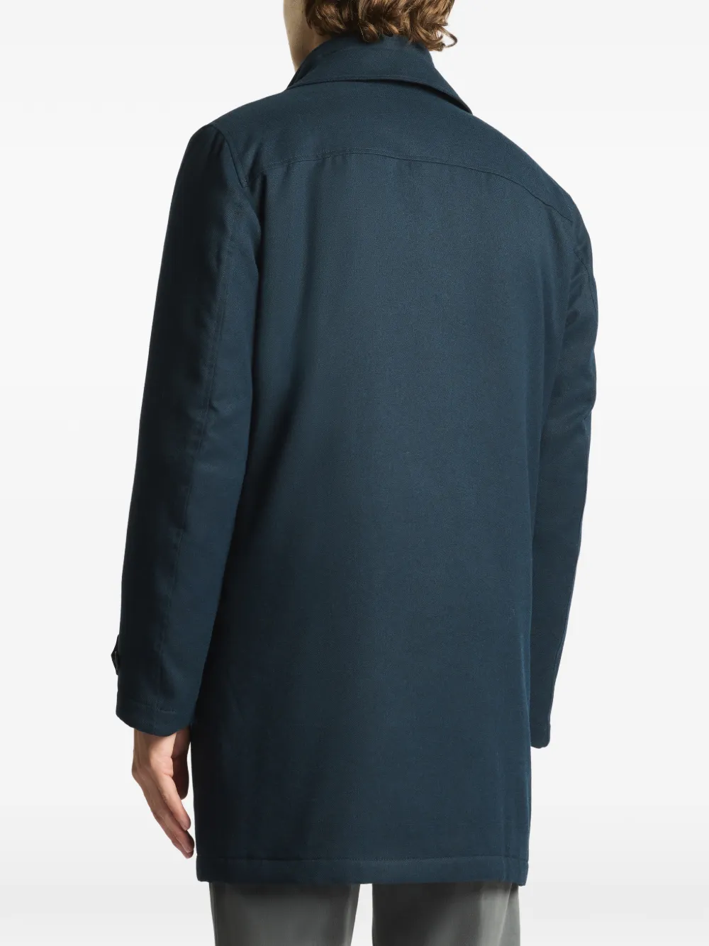 Fay Gelaagde jas met enkele rij knopen Blauw
