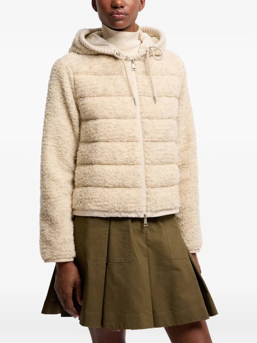 Moncler Gewatteerd jack met capuchon Beige