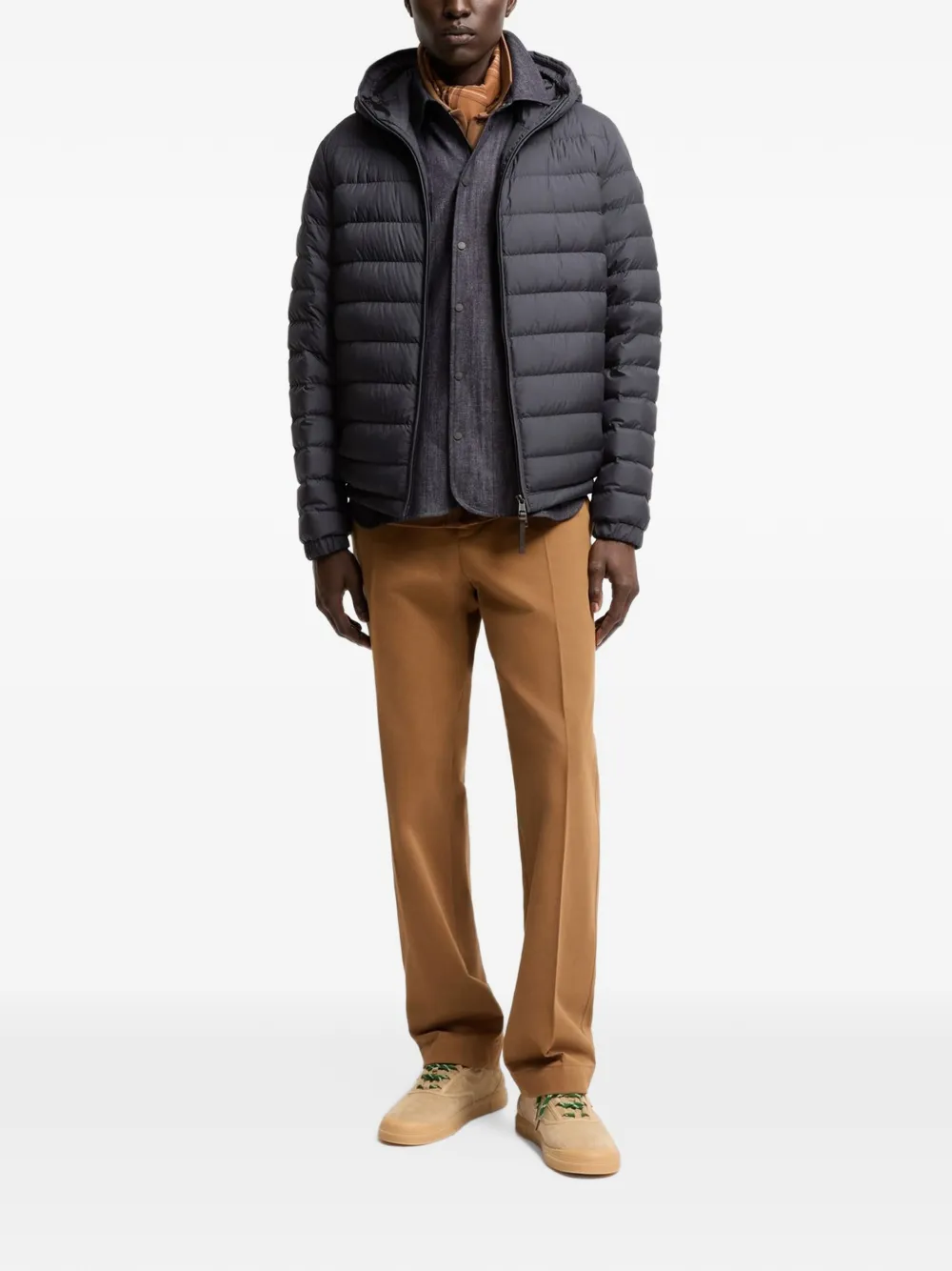 Moncler Solien donsjack met capuchon Grijs