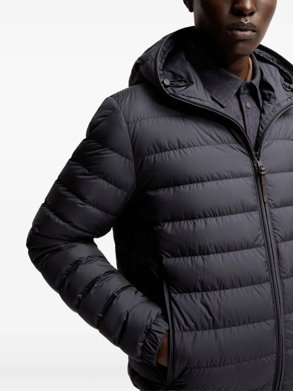 Moncler Solien donsjack met capuchon Grijs