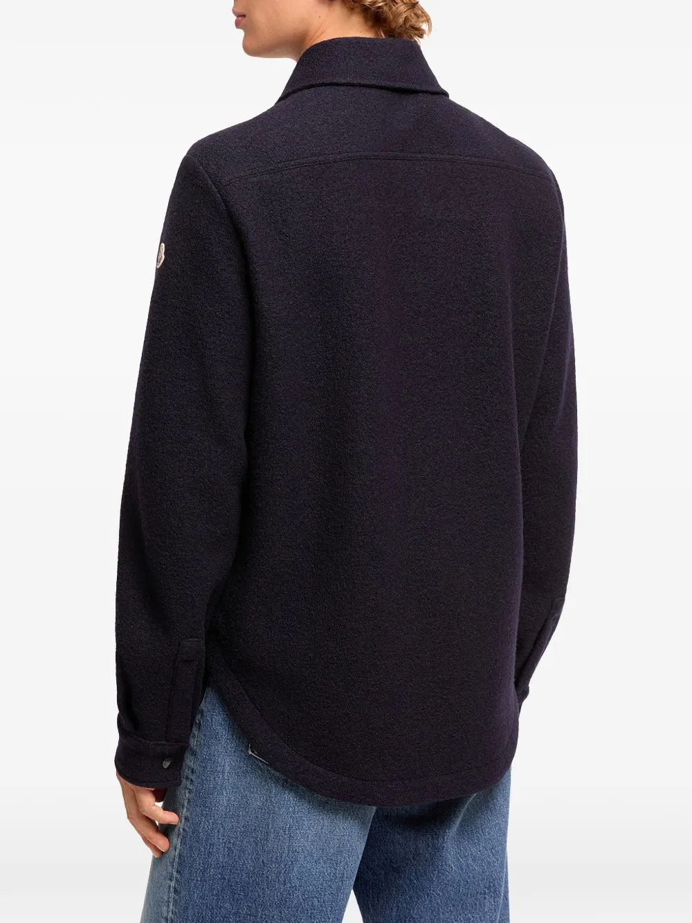 Moncler Wollen shirtjack met rits Blauw