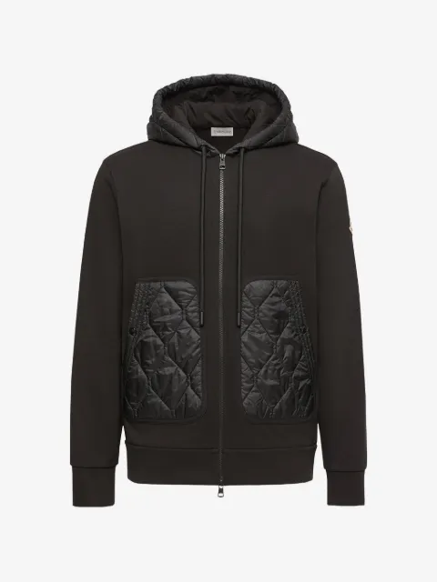 Moncler quilted-panel zip-up hoodie
