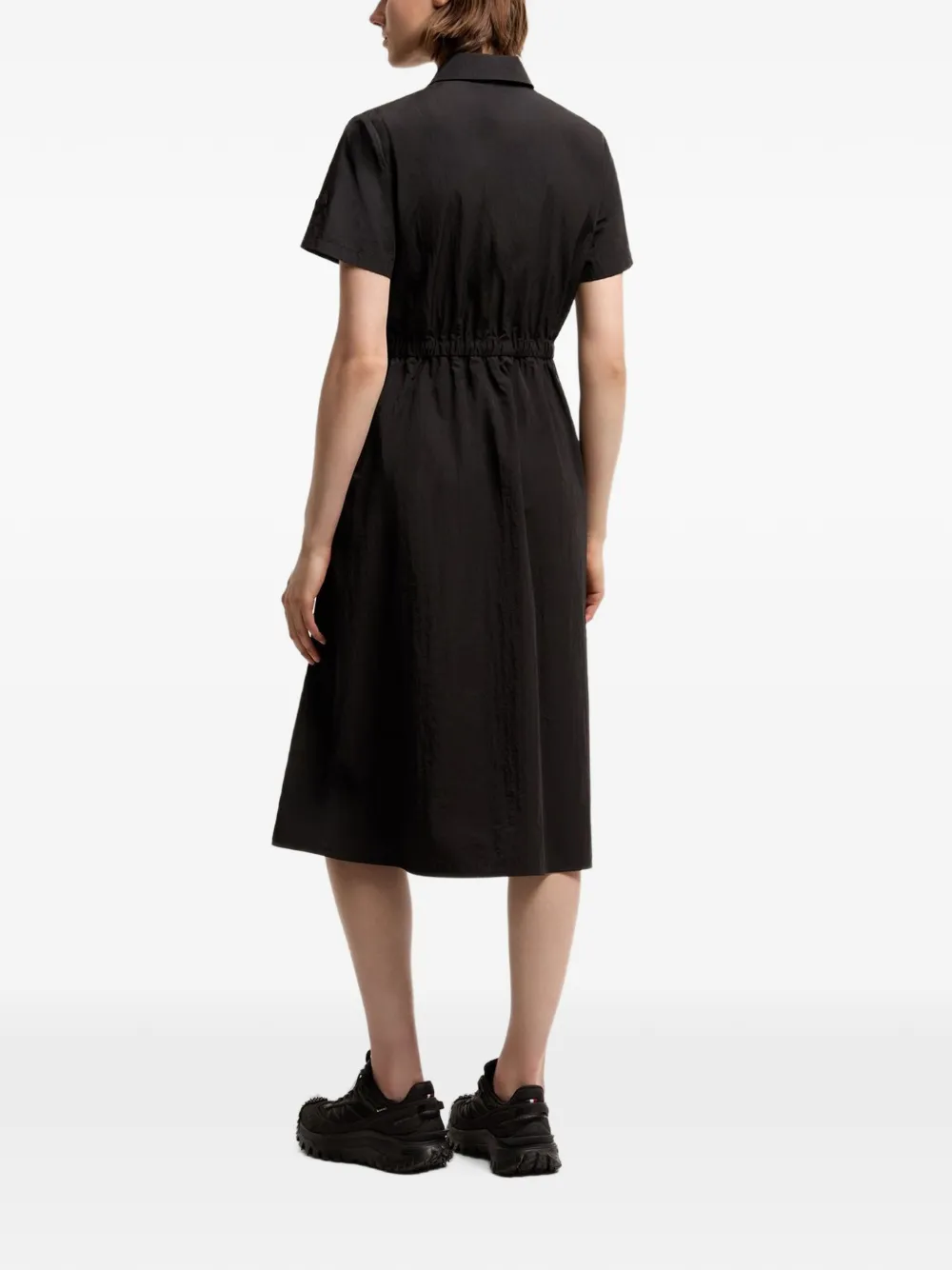 Moncler Midi-jurk met trekkoordtaille en rits Zwart