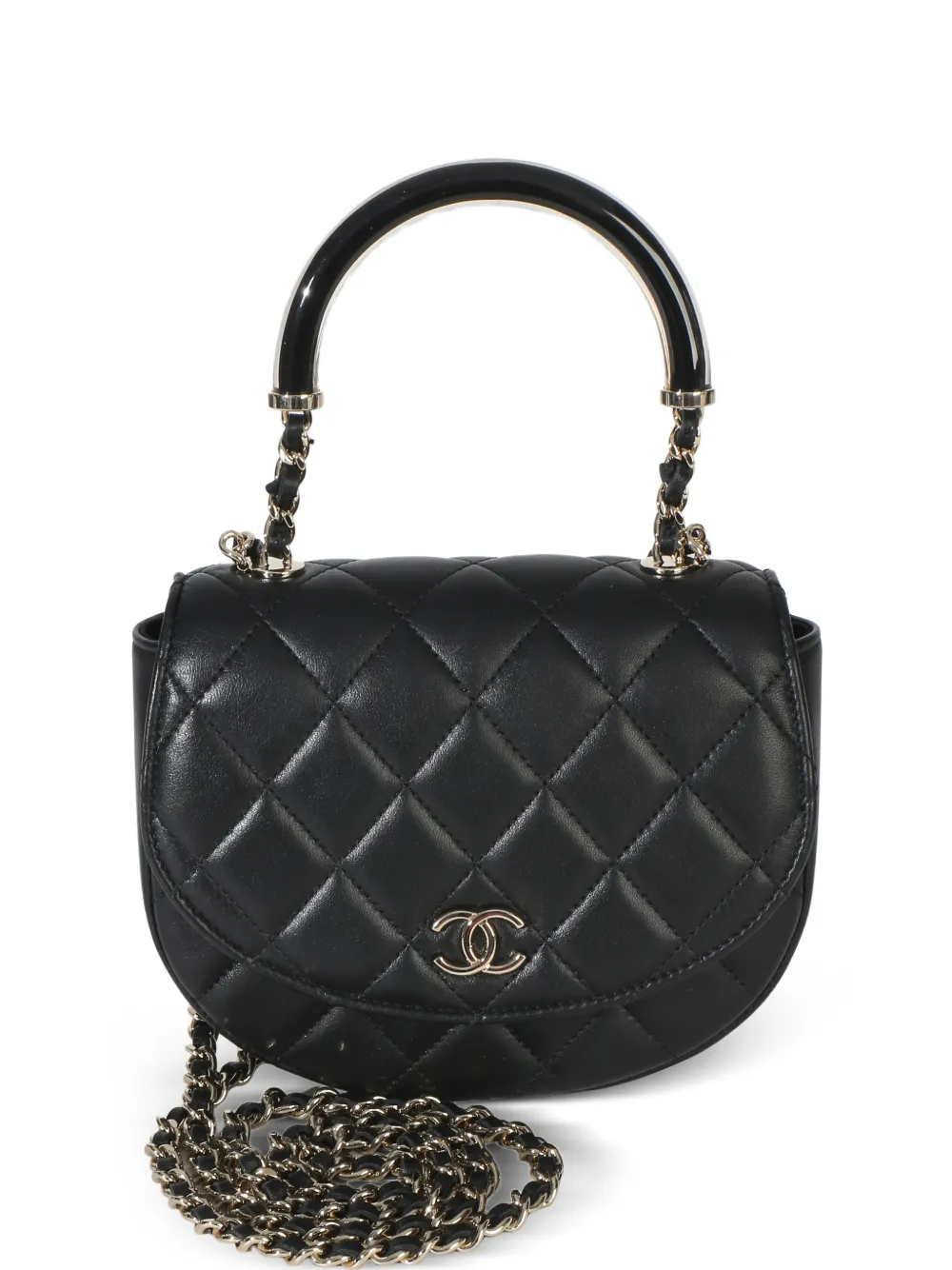 CHANEL Pre-Owned 2021-2025 CC Half Moon quilted shoulder bag - Black