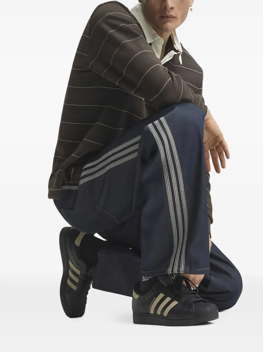 adidas Firebird jeans met zijstreep Blauw