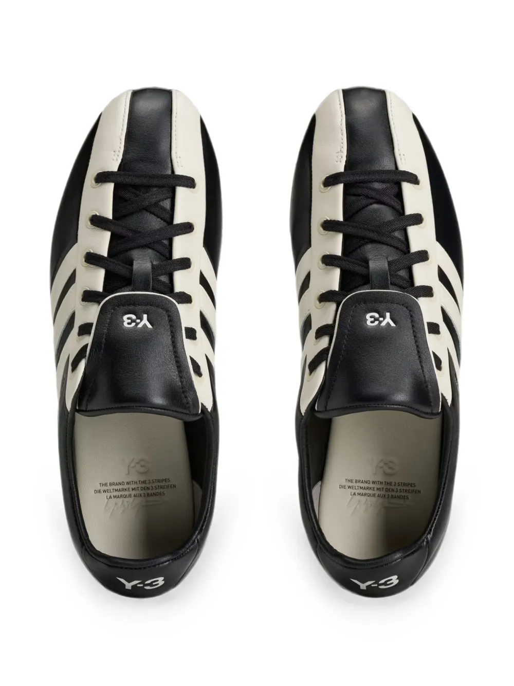 Y-3 logo-print panelled sneakers Zwart