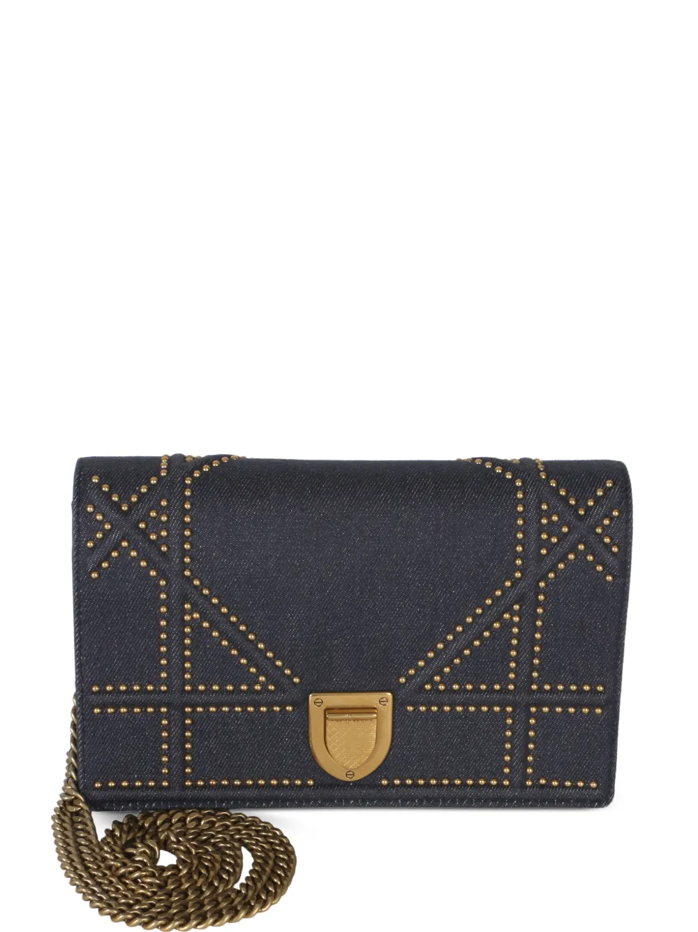 Christian Dior Pre-Owned Diorama Clutch mit Nieten - Blau