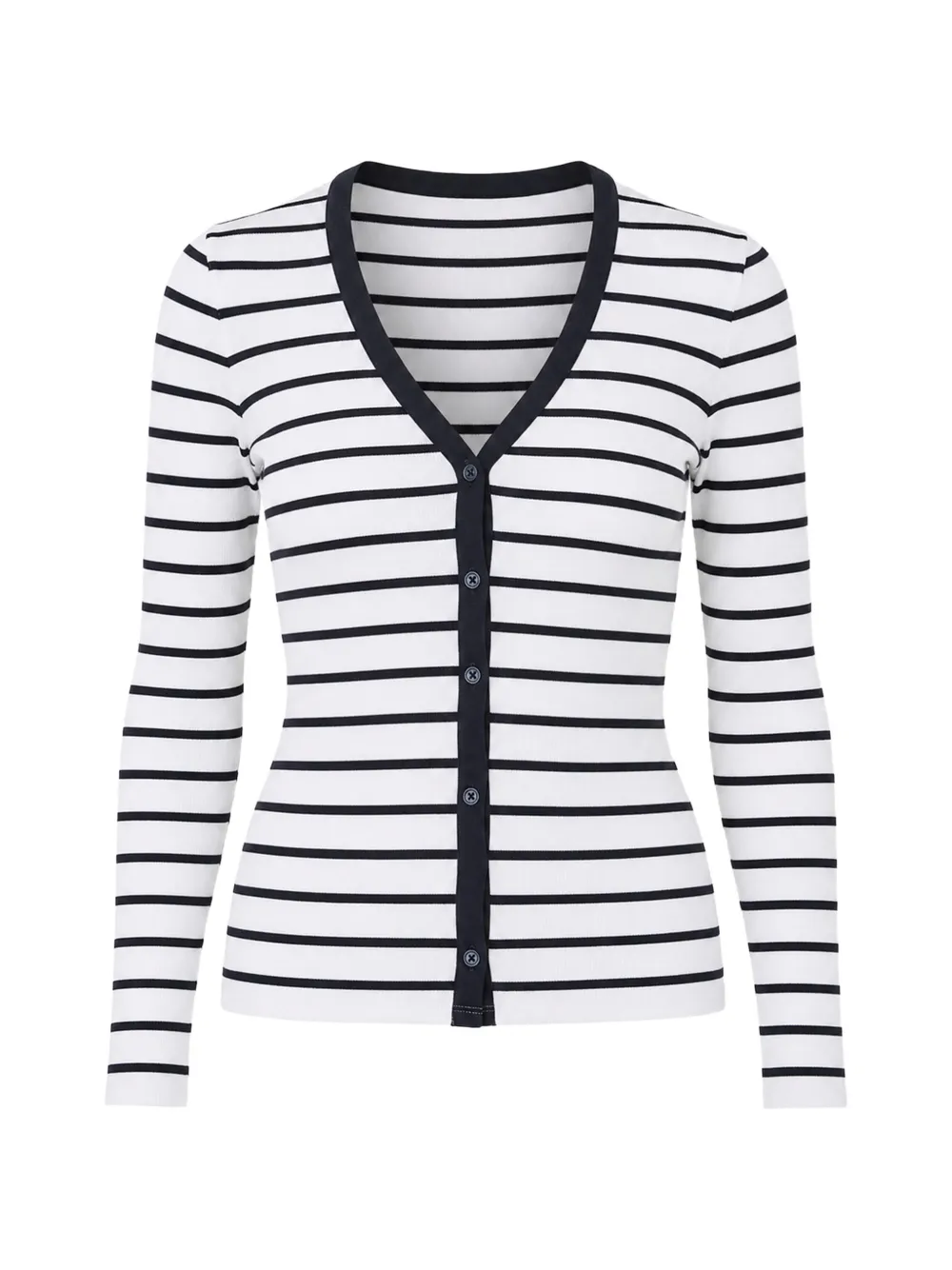 PATRICK ASSARAF striped rib-knit cardigan - Bianco