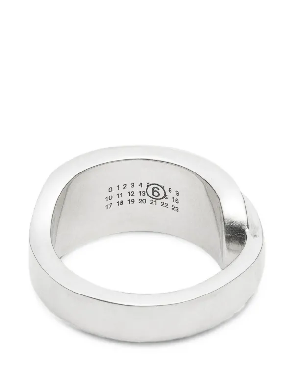 MM6 Maison Margiela numeric-logo wrap-around Ring | Silver | FARFETCH