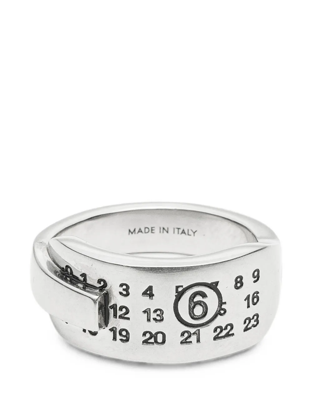 MM6 Maison Margiela numeric-logo wrap-around ring - Silber