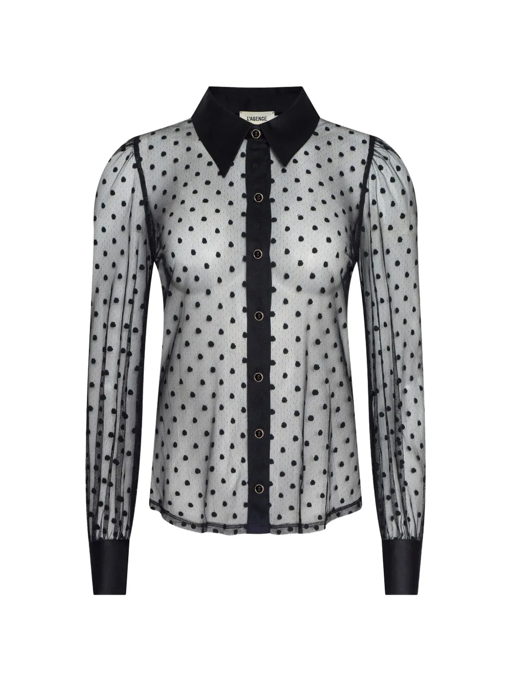 L'Agence Sophia polka-dot mesh blouse - Schwarz
