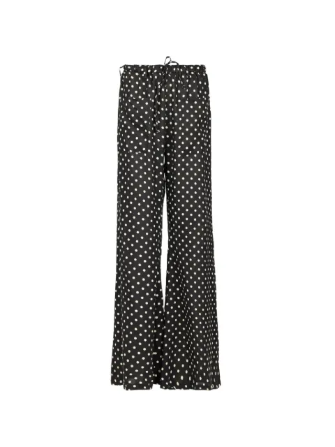 Hannes Roether polka dot-print drawstring trousers