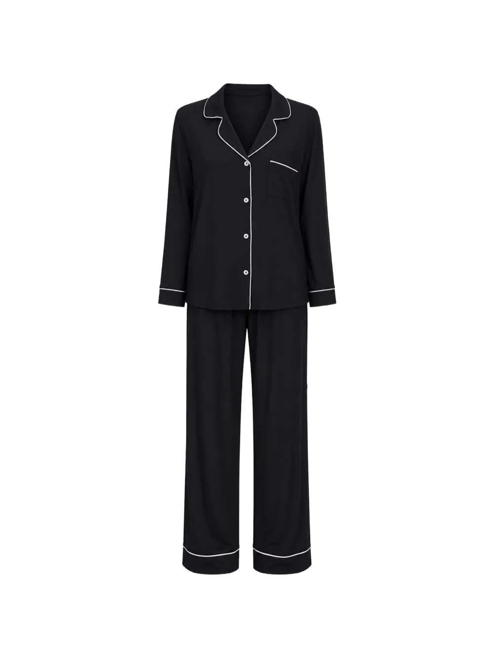 Eberjey Gisele contrast-piping pajamas - Schwarz