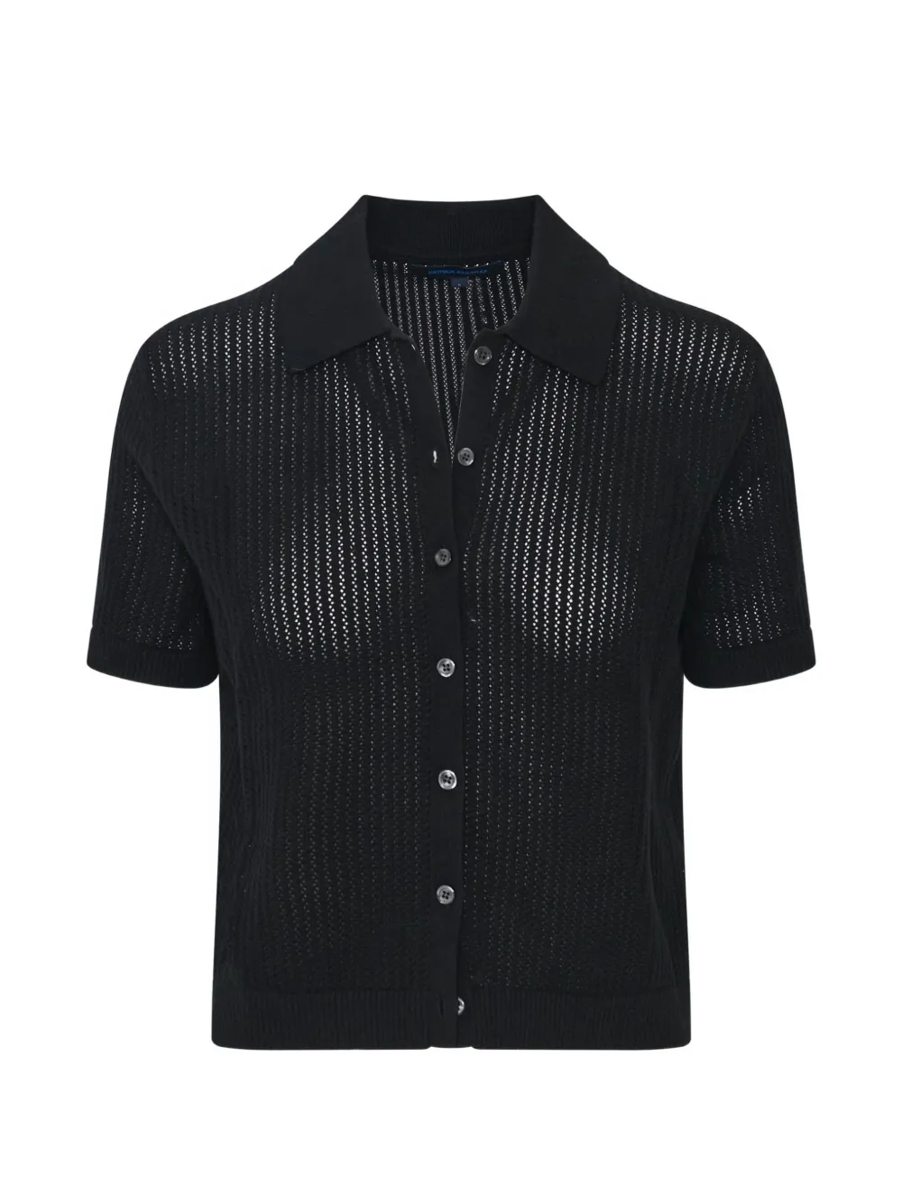 Patrick Assaraf Open-knit Short-sleeve Cardigan In Black
