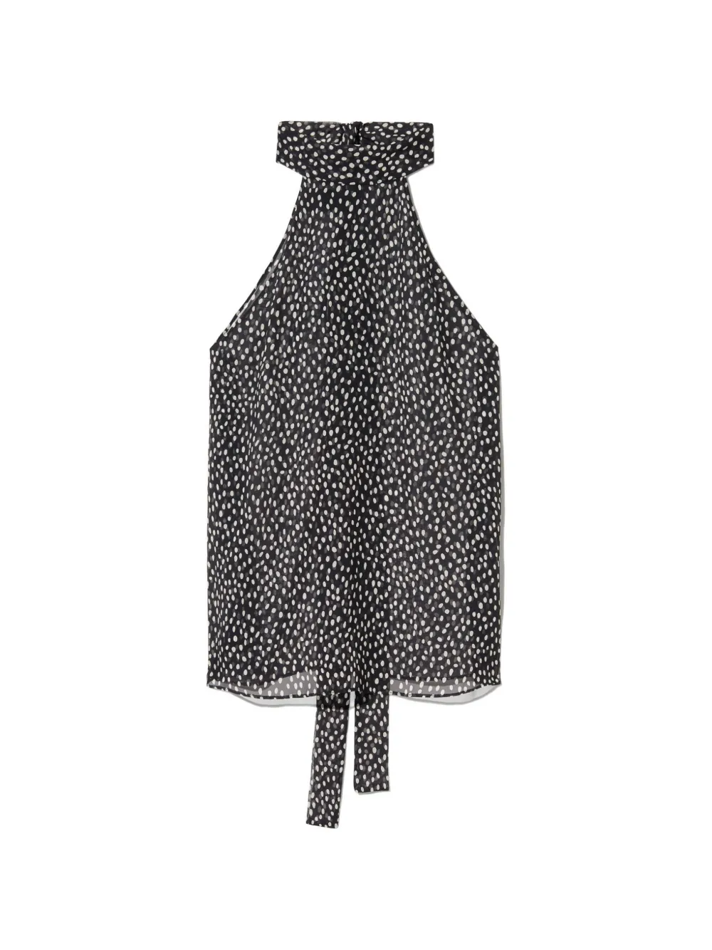 Nili Lotan Alla polka-dot halterneck top - Nero