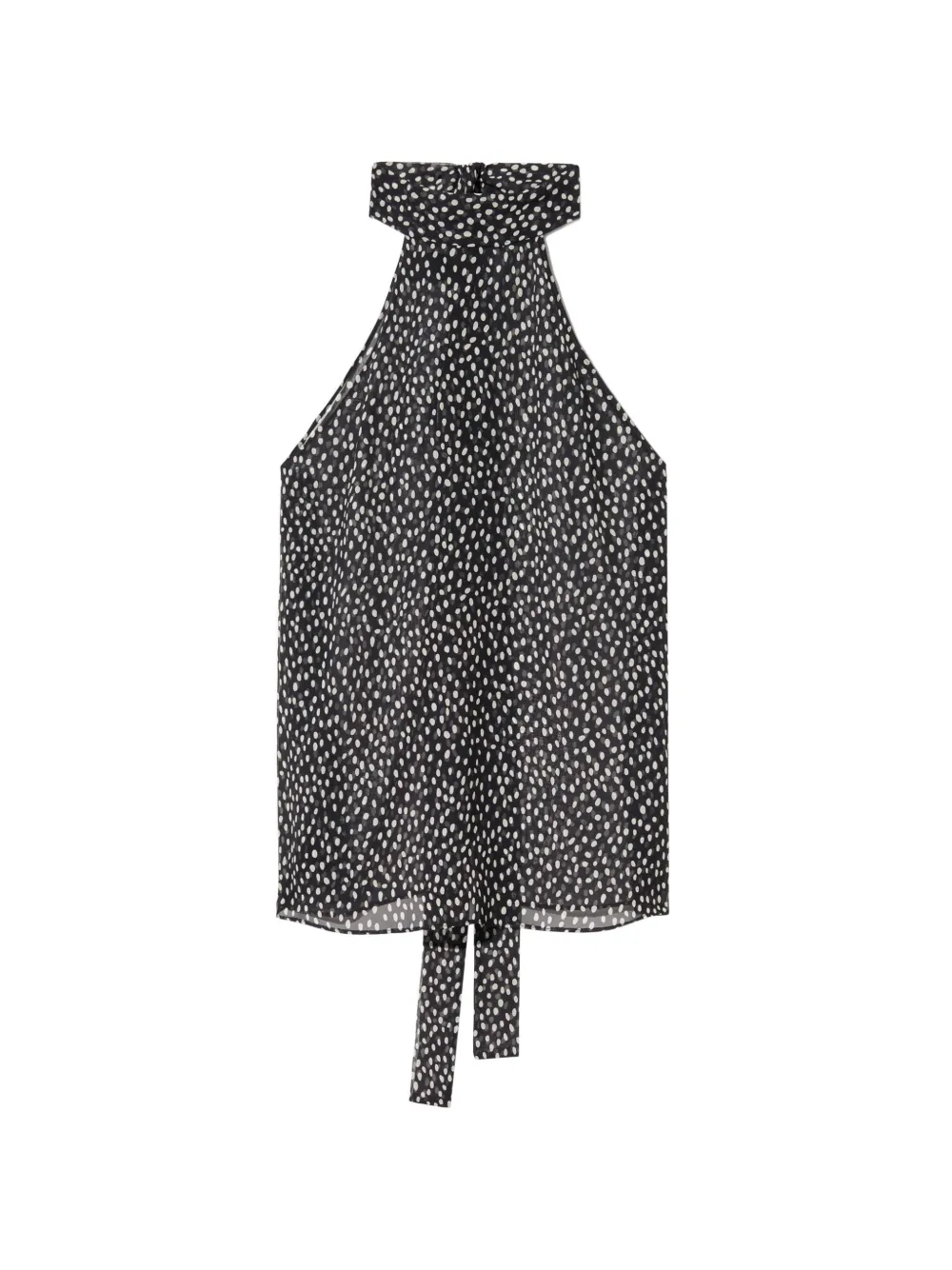 Nili Lotan Alla polka-dot halterneck top - Black
