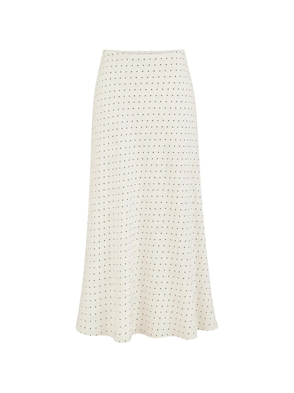 SOLAQUA Francesca bias-cut polka-dot midi skirt - Nude
