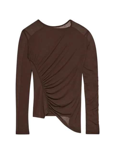 Helmut Lang blusa semitranslúcida fruncida