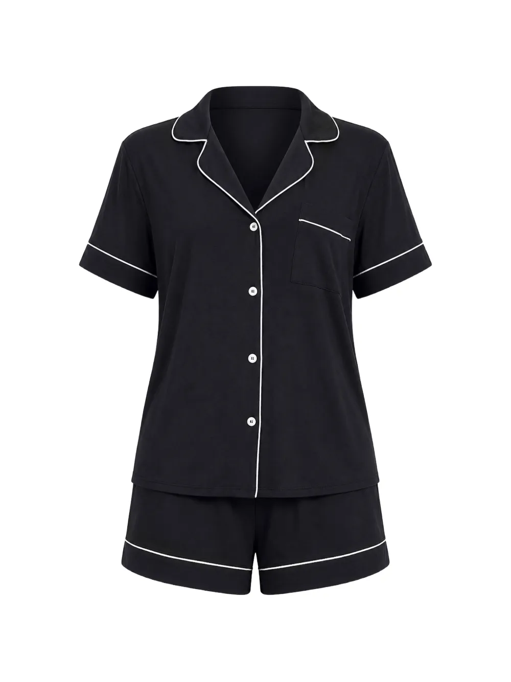 Eberjey Gisele piping-detail pajamas - Schwarz