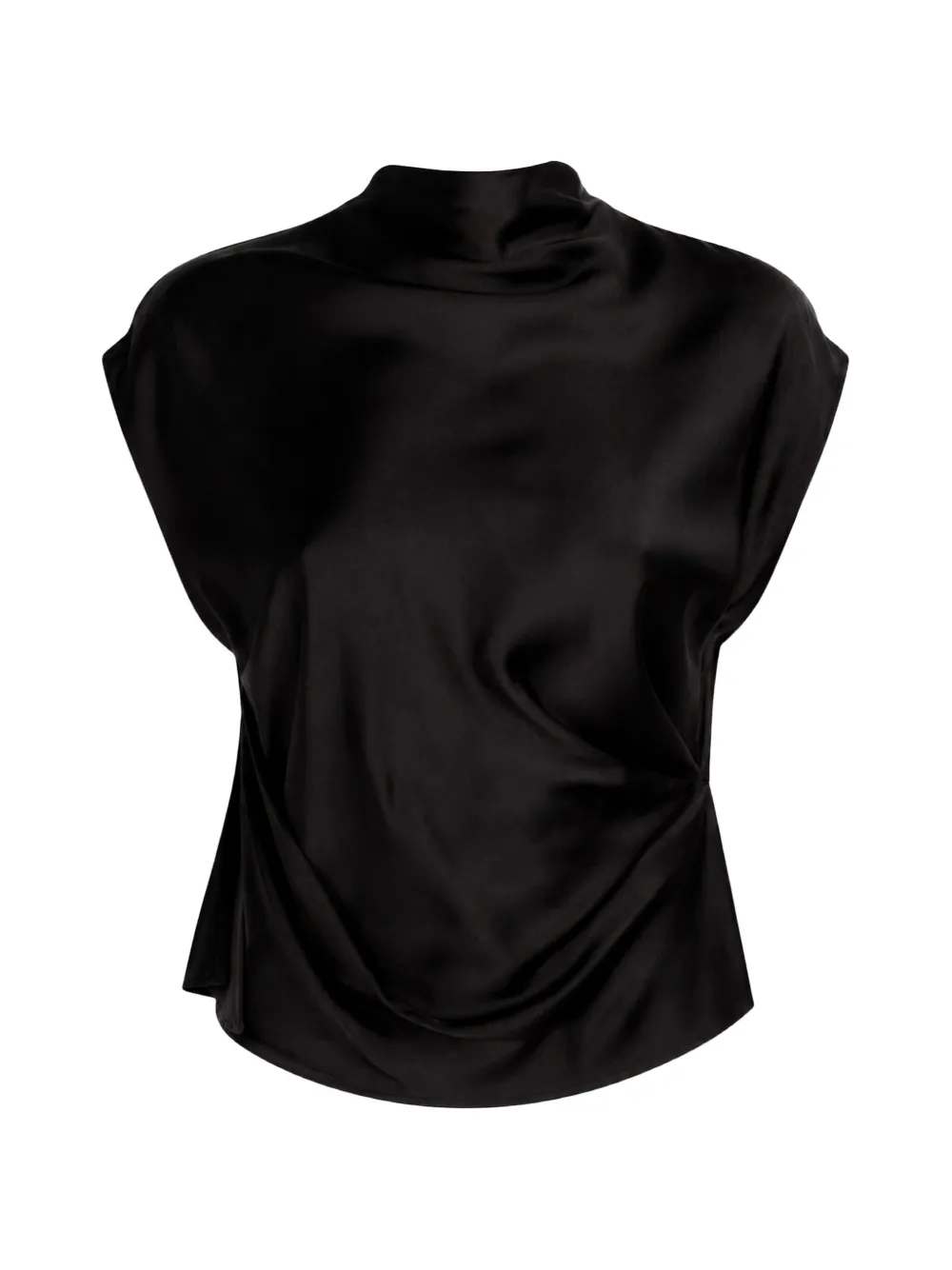 The Sei mock-neck draped blouse - Nero