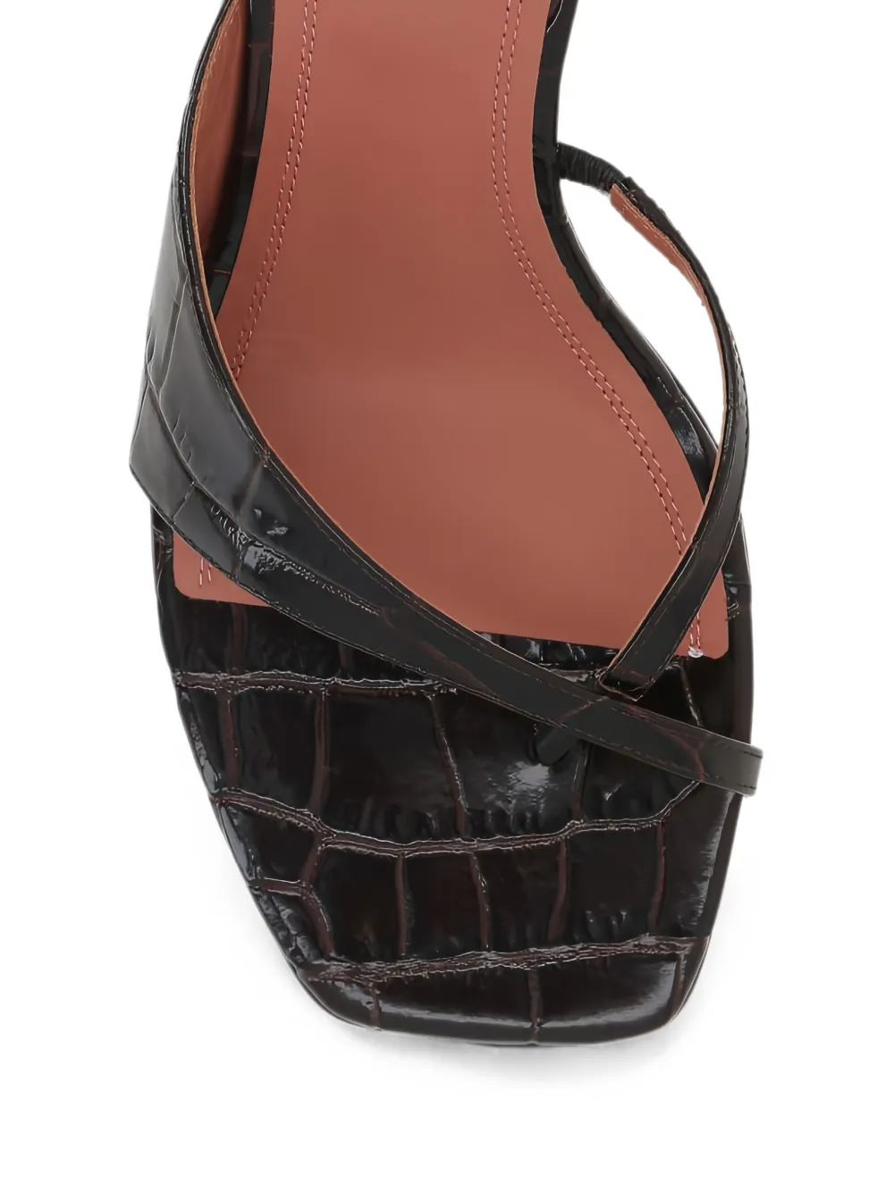 Amina Muaddi Shiona croc-effect leather sandals Bruin