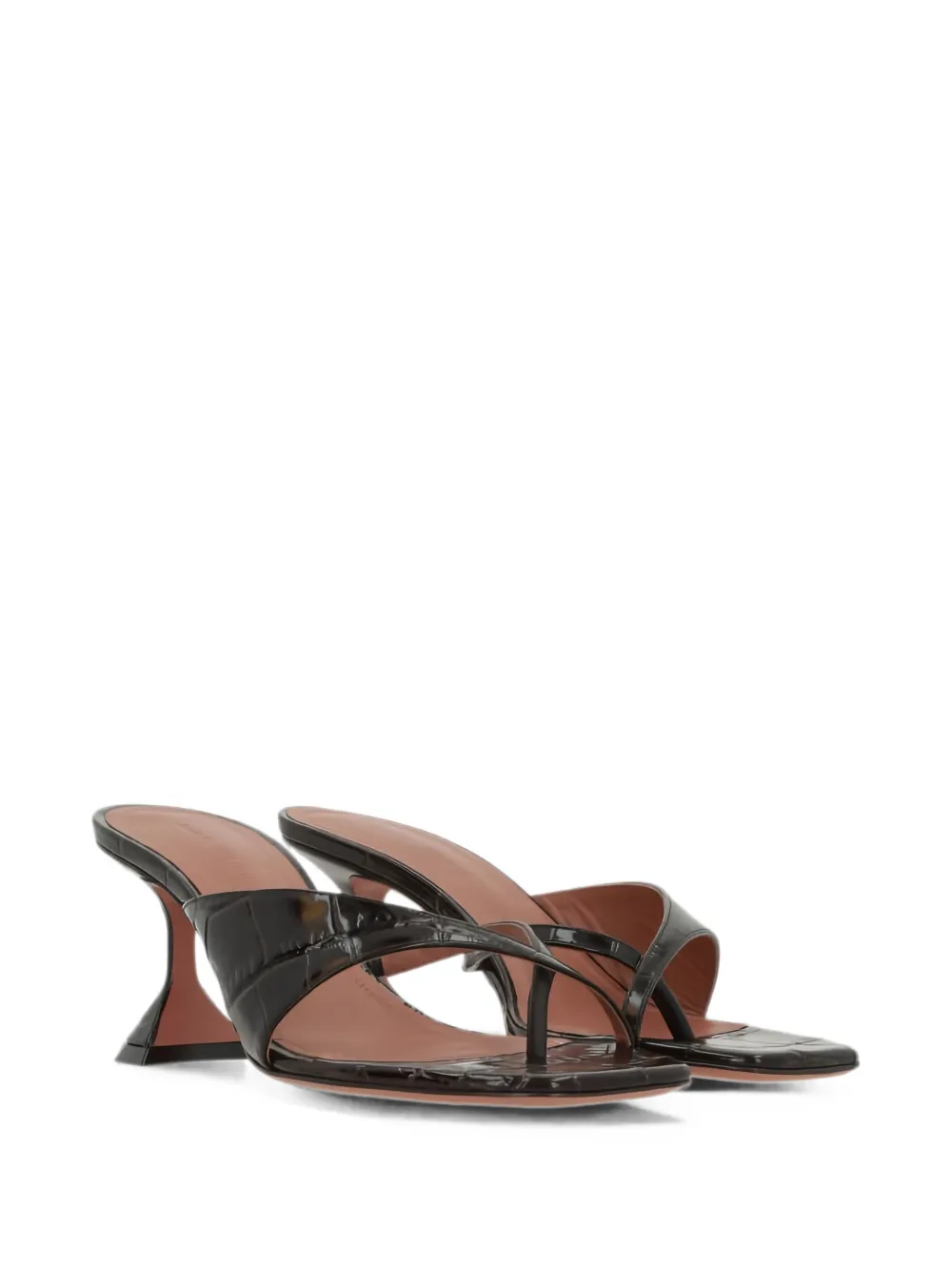 Amina Muaddi Shiona croc-effect leather sandals Bruin