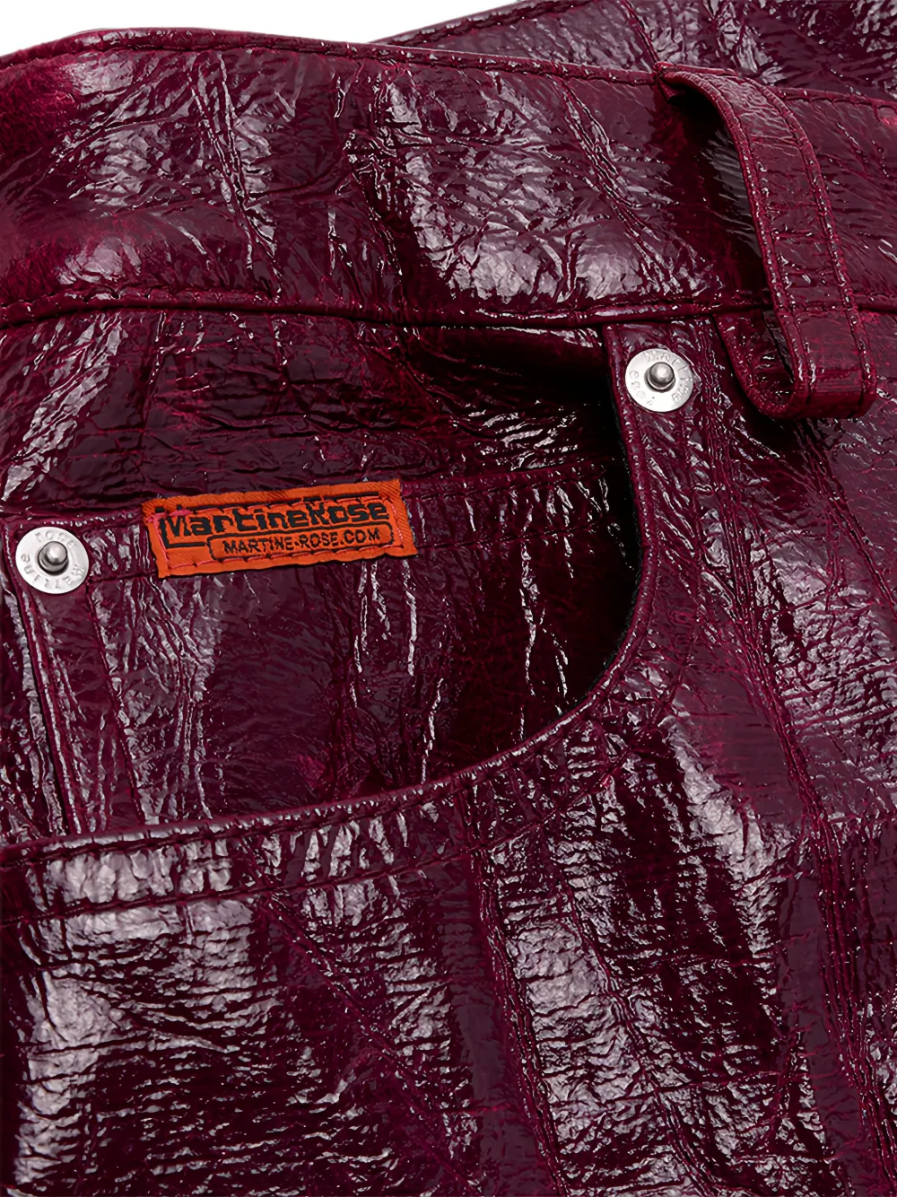 Martine Rose Broek van imitatieleer met lakleren effect Rood
