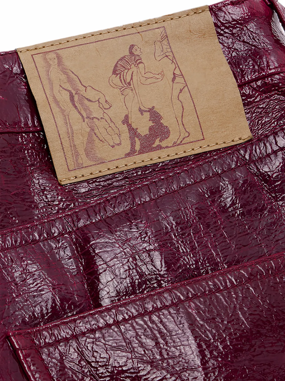 Martine Rose Broek van imitatieleer met lakleren effect Rood