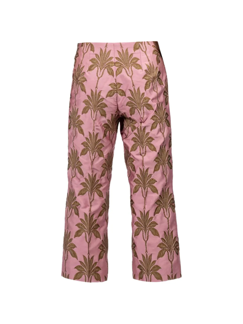 Odeeh Leaf-patterned Jacquard Trousers In Brown