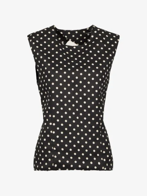 Hannes Roether polka-dot open-back top