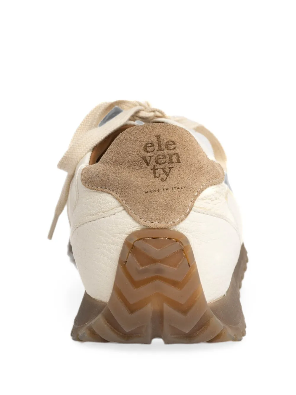 Eleventy leather suede-panel sneakers Beige
