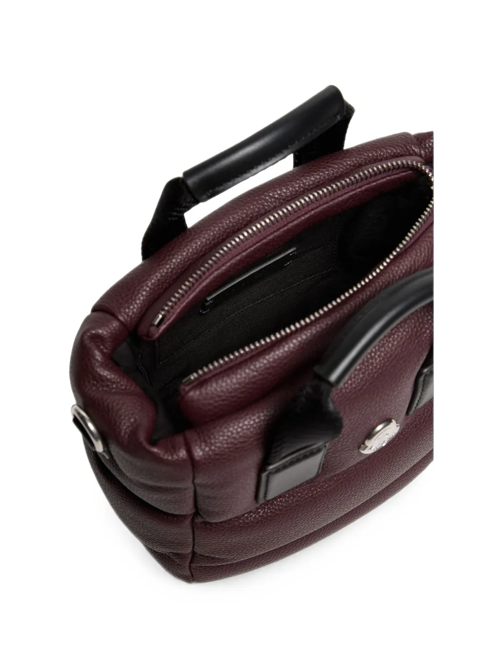 Moncler Caradoc gewatteerde leren mini-shopper Rood