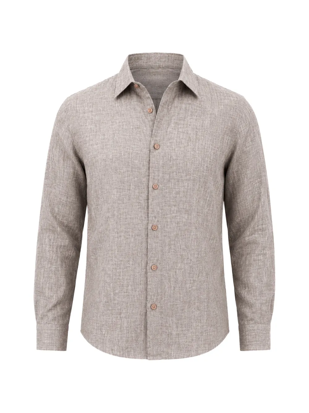 Pya Point-collar Long-sleeve Shirt In Brown