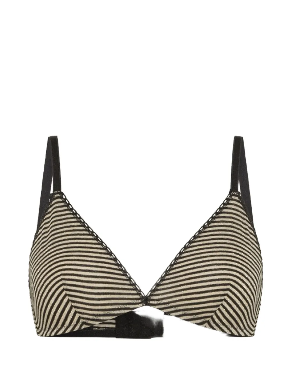 MOMONÌ Amethist striped bra - Nero