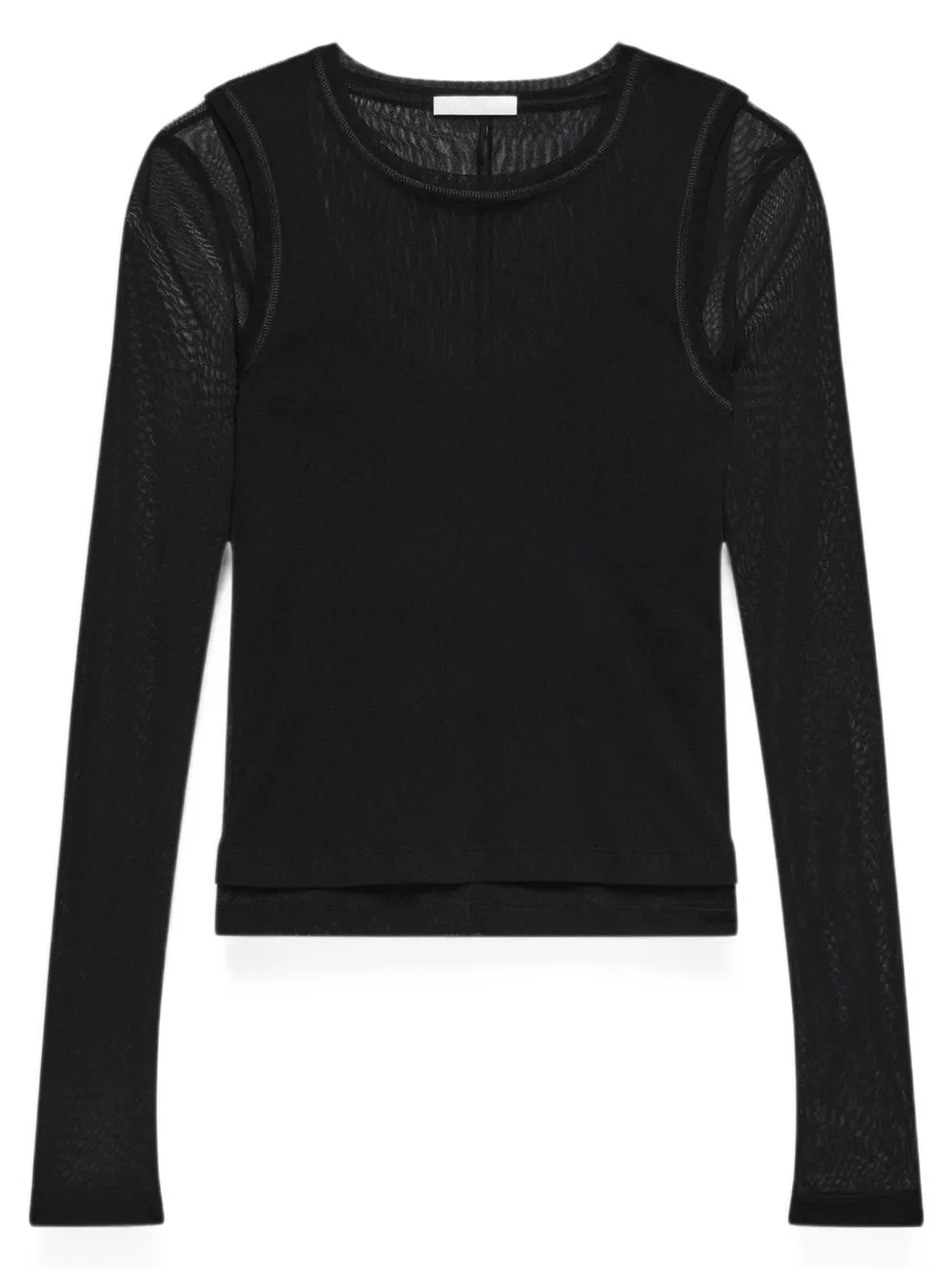 Helmut Lang T-shirt met mesh vlak Zwart