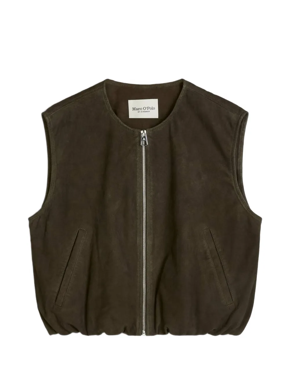 Marc O'Polo zip-up suede vest - Grün