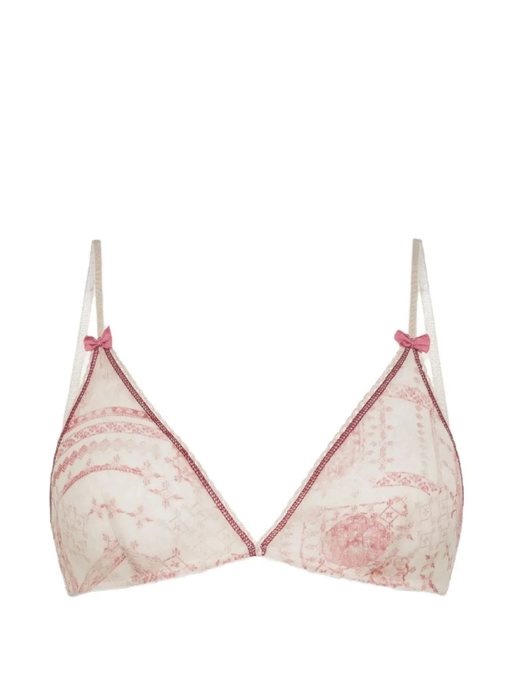 MOMONÌ Amethist floral-print bra - Toni neutri