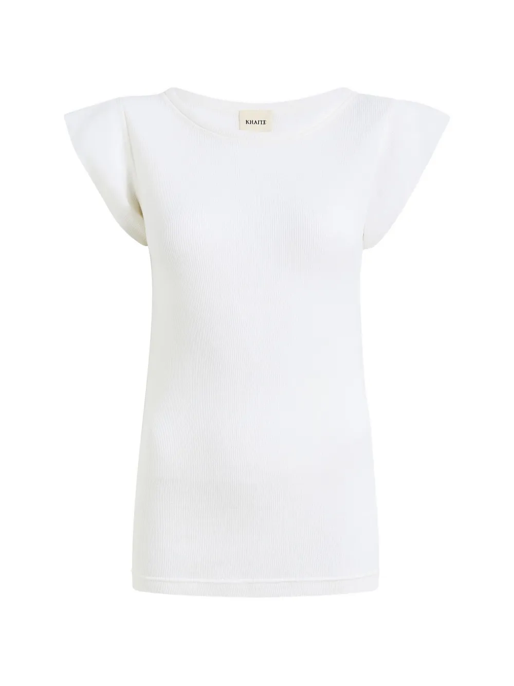 KHAITE Angel T-shirt met ruches Wit