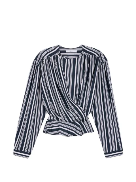IRO Uliah striped wrap-style blouse