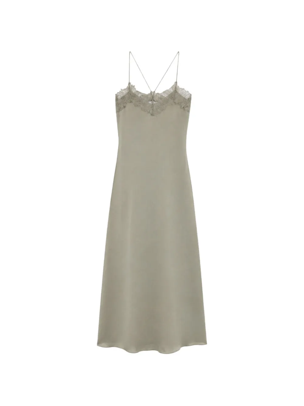 IRO Bailar lace-trim slip midi dress - Green