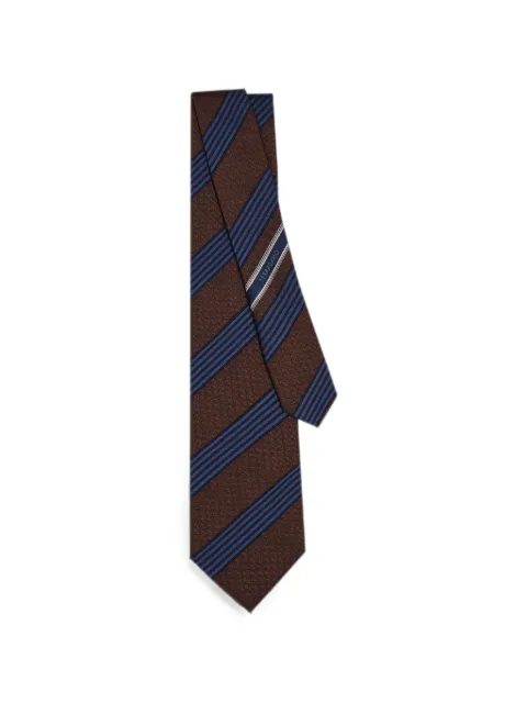Ferragamo corbata Regimental Gancini de seda en jacquard