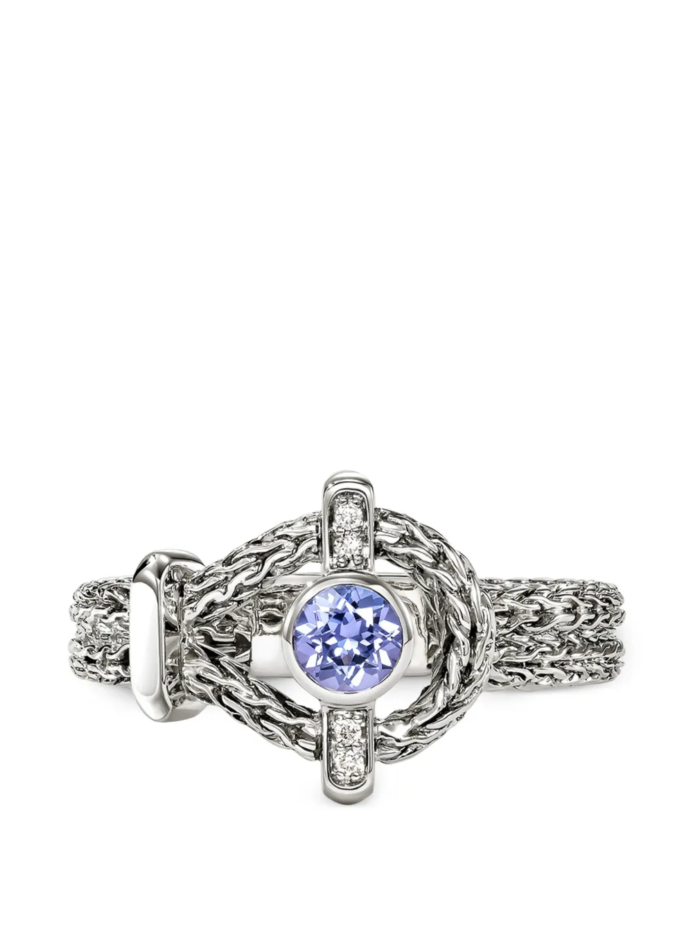 John Hardy Anello con tanzanite e diamanti - Argento