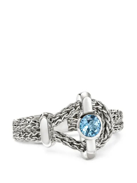 John Hardy anillo Icon con topacio azul