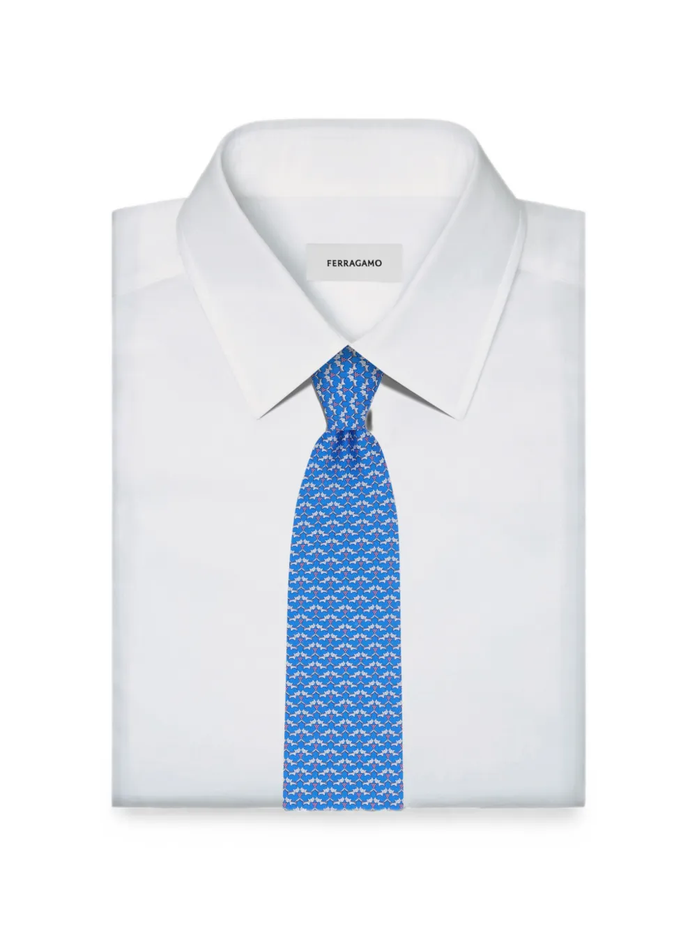 Ferragamo Zijden stropdas met vossen-patroon Blauw