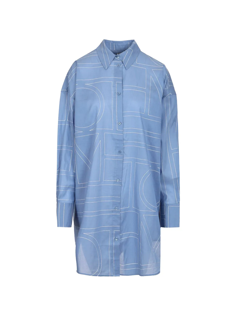 TOTEME monogram-embroidered mini dress - Blau