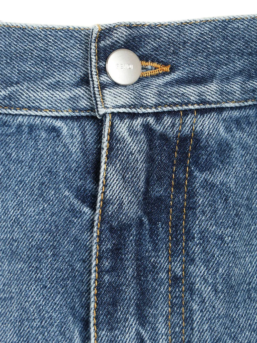 FENDI FF Selleria jeans met stonewash-effect Blauw