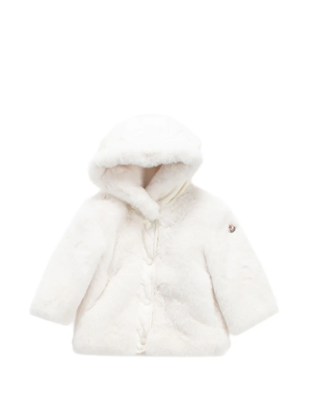 Moncler Enfant Viona jack van imitatiebont Wit