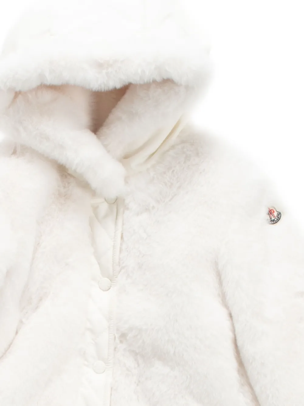 Moncler Enfant Viona jack van imitatiebont Wit